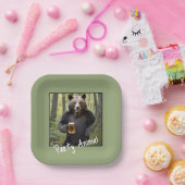 Assiettes En Carton Ours avec bière d'anniversaire (Fête)