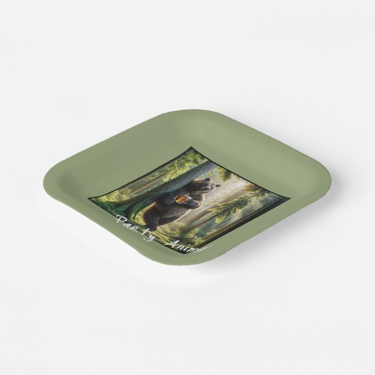 Assiettes En Carton Ours avec bière d'anniversaire (Angulaire)