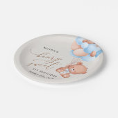 Assiettes En Carton Ours Bébé, Ballons Bleus, Premier anniversaire (Angle)