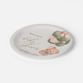 Assiettes En Carton ours bébé, ours en peluche, ballons verts, Baby sh (Angle)