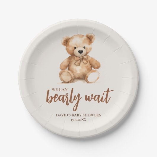 Assiettes En Carton Ours blanc mignon (Devant)