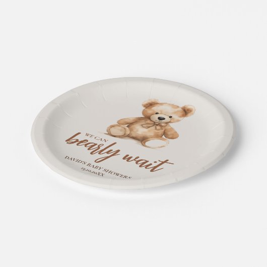 Assiettes En Carton Ours blanc mignon (Angle)