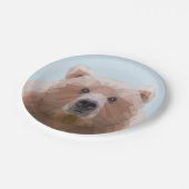 Assiettes En Carton Ours bleu marron géométrique mignon (Angle)