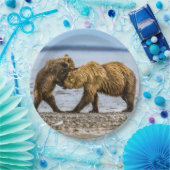 Assiettes En Carton Ours brun côtier (Fête)