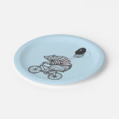 Assiettes En Carton Ours de bicyclette de ballon (Angle)