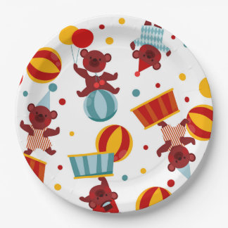 Assiettes En Carton Ours de cirque Boules colorées Anniversaire des en