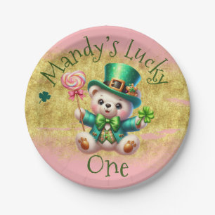 Assiettes En Carton Ours de la Saint-Patrick Anniversaire Chanceux Une