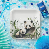 Assiettes En Carton Ours De Panda Avec Cuisine (Fête)