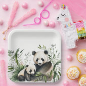 Assiettes En Carton Ours De Panda Avec Cuisine (Fête)
