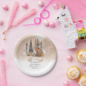 Assiettes En Carton Ours des bois |Animaux Baby shower Bearly Wait Boy (Fête)