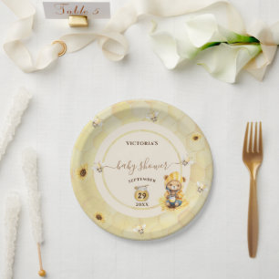 Assiettes En Carton Ours Douce Abeille Baby Shower
