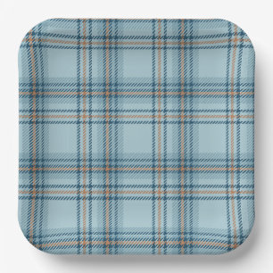 Assiettes En Carton Ours en peluche à carreaux tartan classique, douch