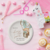 Assiettes En Carton Ours en peluche, Ballon à air chaud vert, premier  (Fête)