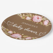 Assiettes En Carton Ours en peluche Bébé Ours Baby shower Floral (Angle)