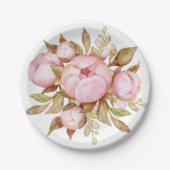 Assiettes En Carton Ours en peluche Bébé Ours Baby shower Floral (Devant)