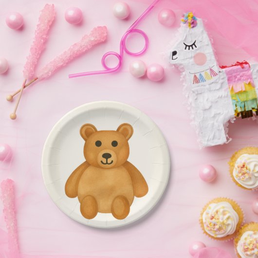 Assiettes En Carton Ours en peluche classique (Fête)