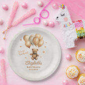 Assiettes En Carton Ours en peluche de Boho avec Baby shower à ballons (Fête)