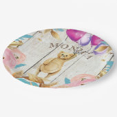 Assiettes En Carton Ours en peluche rustique personnalisé (Angle)