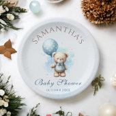 Assiettes En Carton Ours En Teddy Bleu Balloon Bébé Garçon Douche