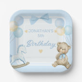 Assiettes En Carton Ours En Teddy Et Cheval Rocheux (Recto)