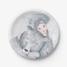 Ours et Fille Enchantés Noël