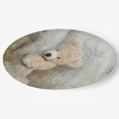 Assiettes En Carton Ours farci mignon Fond en bois rustique (Angle)