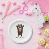 Assiettes En Carton Ours gris (Fête)