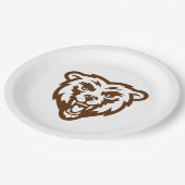 Assiettes En Carton Ours Grizzli Brown Rustique Bois Folk Animaux (Angle)