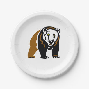 Assiettes En Carton Ours grizzli - Plaque en papier
