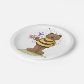 Assiettes En Carton Ours habillé en Bumblebee avec Fleurs (Angle)