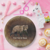 Assiettes En Carton Ours Kodiak Sur Fourrure De Caribou (Fête)