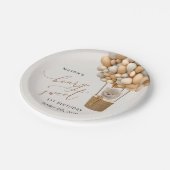 Assiettes En Carton Ours mignon, Ballons Beiges, Premier Anniversaire (Angle)