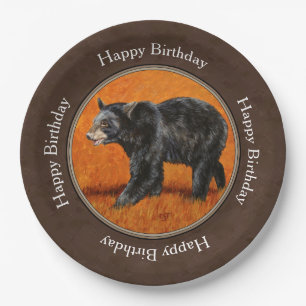 Assiettes En Carton Ours noir AutAutomne Terre Brown