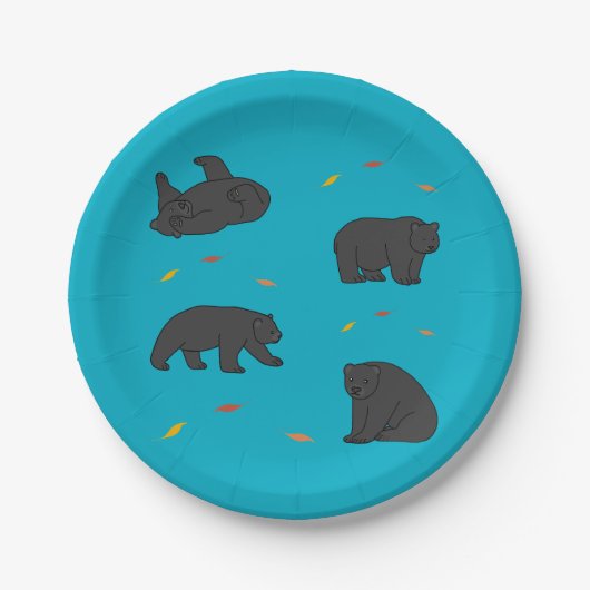 Assiettes En Carton Ours noirs (Devant)