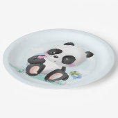 Assiettes En Carton Ours Panda Aquarelle avec papillons (Angle)