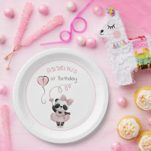 Assiettes En Carton Ours Panda Mignon Ballerine Rose Anniversaire Enfa