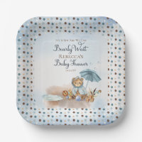 Ours | Parapluie bleu Bearly Wait Boy Baby shower 