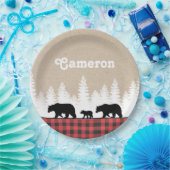 Assiettes En Carton Ours Plaid Fête d'anniversaire (Fête)