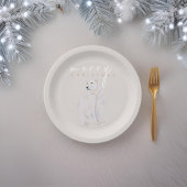 Assiettes En Carton Ours polaire aquarelle Joyeux Noël moderne