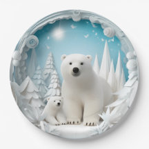 Ours polaire avec ourson océan Arctique blanc hive