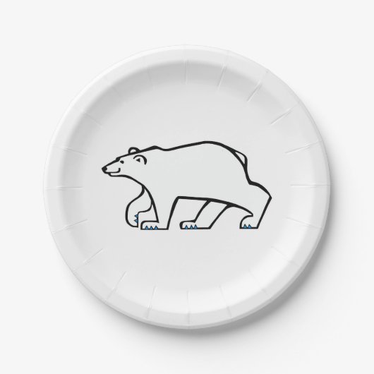 Assiettes En Carton OURS POLAIRE cool - Faune de l'Arctique - - Partie (Devant)