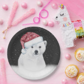 Assiettes En Carton Ours Polaire Dans Les Snowflakes (Fête)