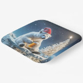 Assiettes En Carton Ours Polaire De Noël Avec Bière (Angulaire)