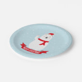 Assiettes En Carton Ours polaire de Noël mignon (Angle)