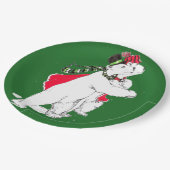 Assiettes En Carton Ours polaire de patinage de Noël Whimsical conçu (Angle)