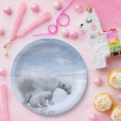 Assiettes En Carton Ours polaire et ourson (Fête)