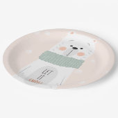 Assiettes En Carton Ours polaire - Laisser neiger - Hiver mignon / Noë (Angle)