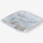 Assiettes En Carton Ours polaire mignon Arctic Fox Père Noël Noël d'hi (Angulaire)