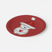 Assiettes En Carton Ours polaire mignon avec coeur (Angle)