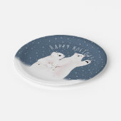 Assiettes En Carton Ours Polaires De Noël Sur Plaque Papier Étoiles (Angle)